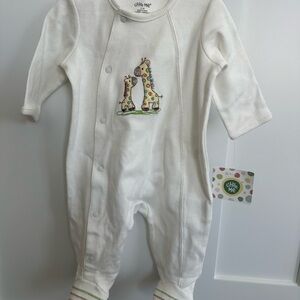 Little Me White Giraffe Footie